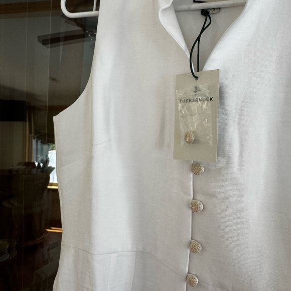 NWT Tuckernuck Leighton White Linen Sleeveless Dress - Picture 3 of 4